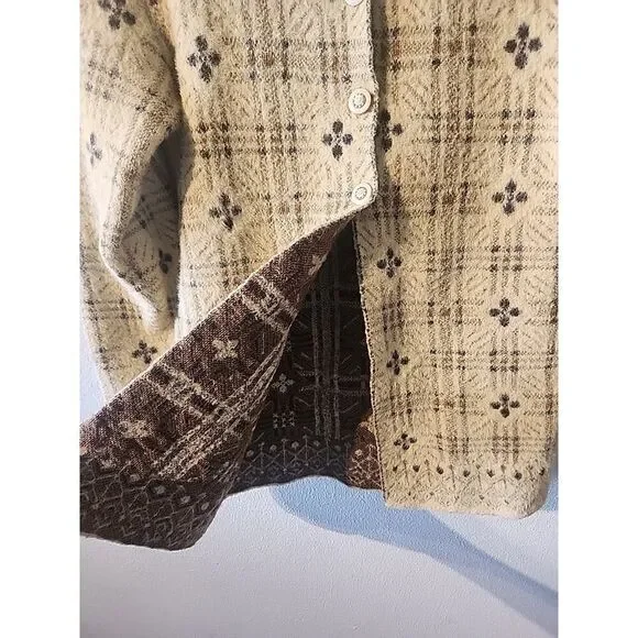 NVR Cardigan Sweater Super Soft!!! Wool Blend Small Beige Tan - Picture 5 of 6